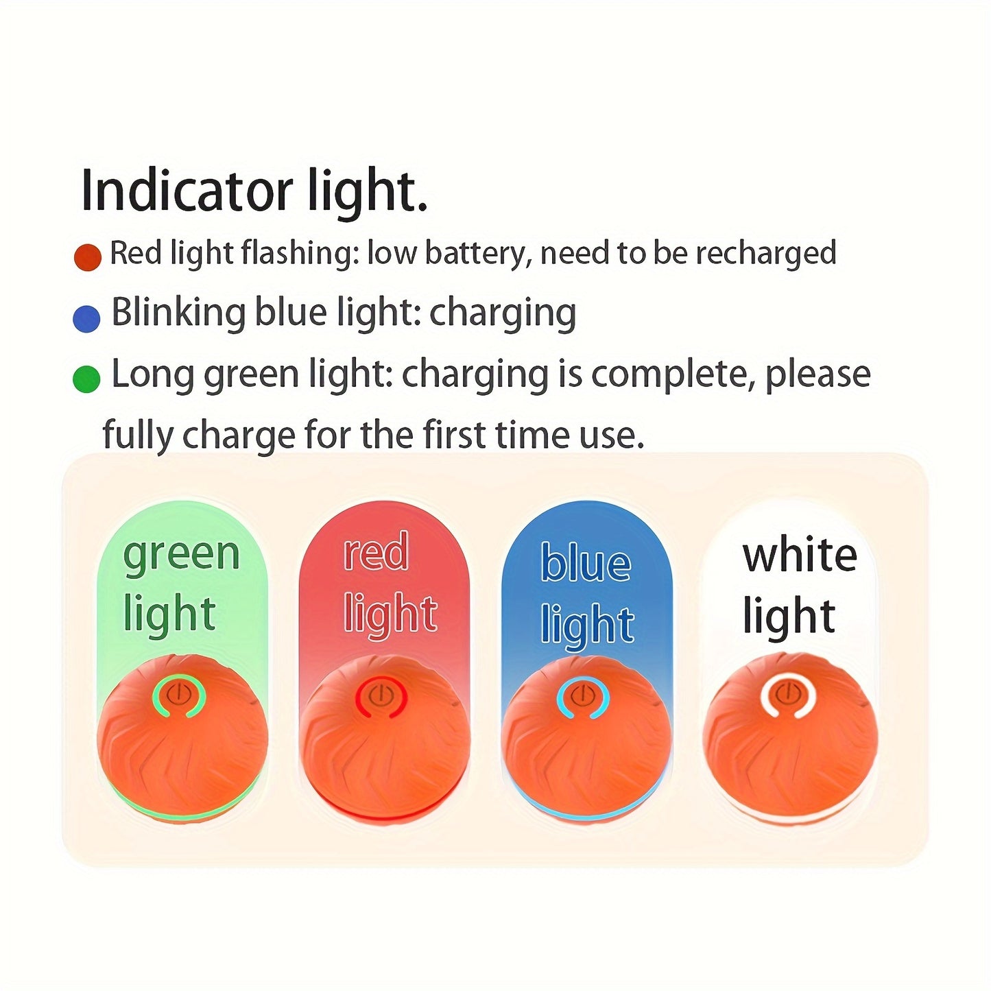 1 upgraded large pet jumping ball in striped silicone, USB rechargeable with LED lights, precise movement for all breed sizes.