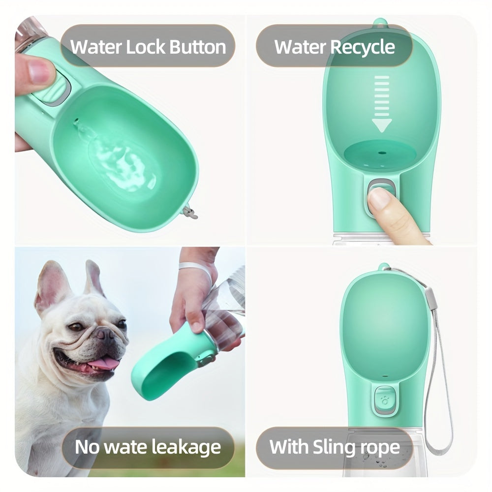 Portable leak-proof dog water dispenser ensures your pet stays hydrated while walking or traveling.