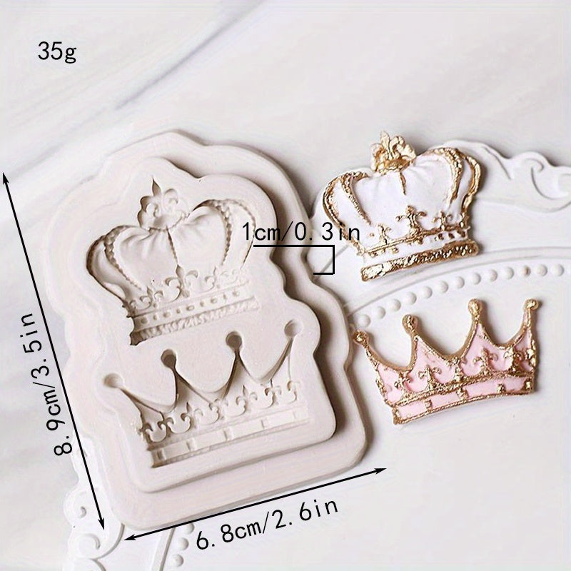 A single piece of the Crown Chocolate Mold, featuring a charming Kawaii design of crowns and bowties. This Silicone Mold can be used for making candies, fondants, and biscuits. Ideal for DIY cake decorating, this versatile baking tool is a must-have in