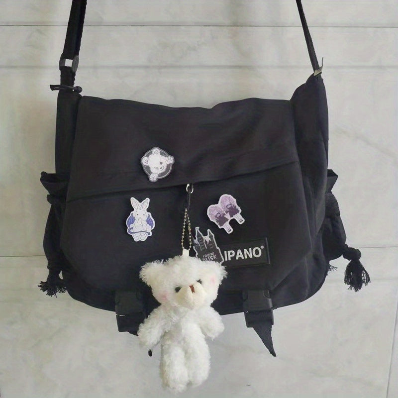 Nylon handbag shoulder bag with large capacity, suitable for men and students.