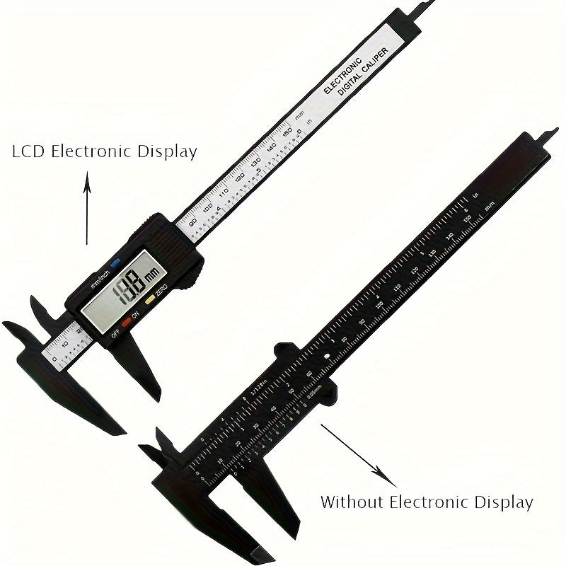 6-Inch/4-Inch Carbon Fiber Dial Caliper with Non-Rechargeable Battery