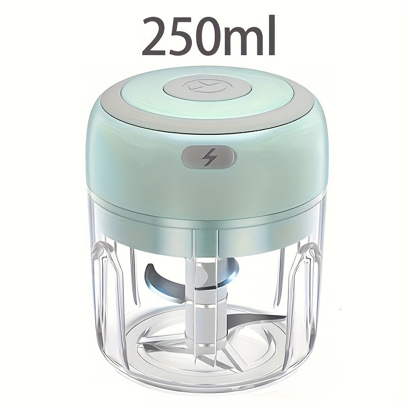 USB Rechargeable Mini Food Processor with Powerful Blender, Easy-Clean Design for Kitchen Use - Portable Electric Garlic & Vegetable Chopper