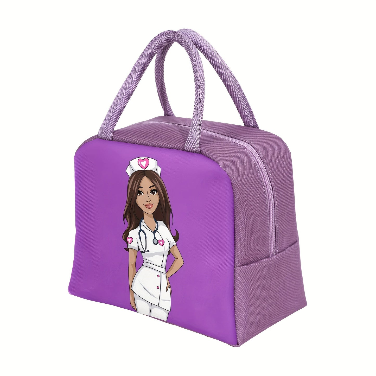 Stylish Nurse-Inspired Insulated Lunch Tote - Made with Tough Oxford Cloth and Aluminum Foil, Easy to Carry with Convenient Handles, Ideal for Work, Traveling, or Picnicking