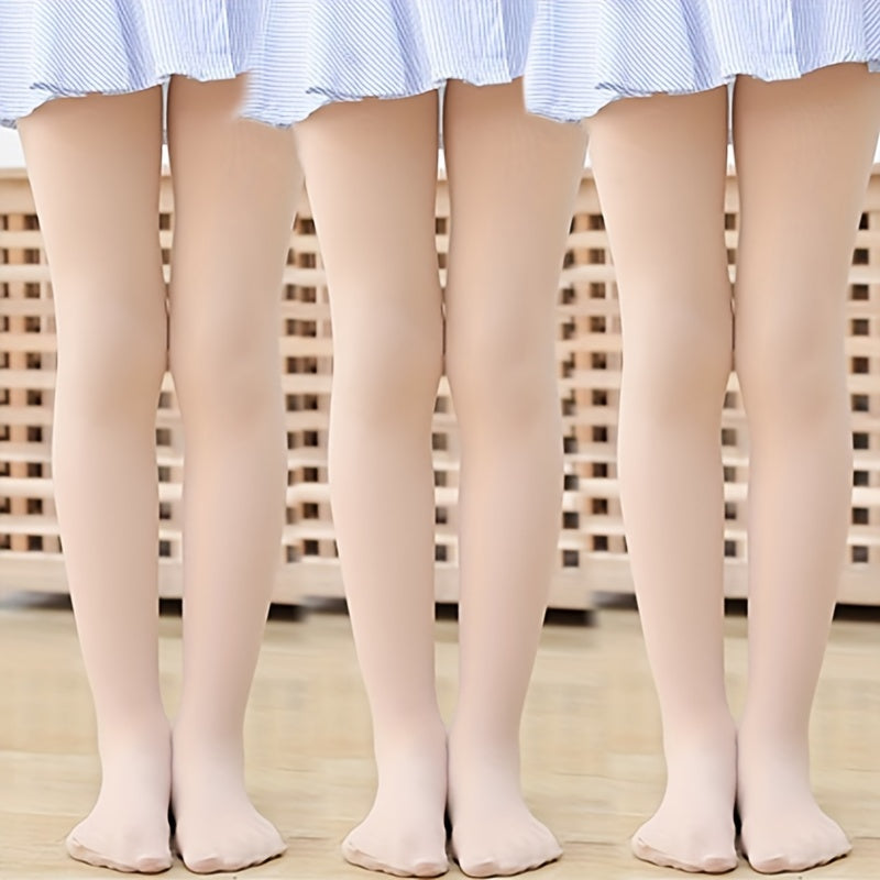 3 solid pantyhose for girls, perfect for ballet dancing and training activities