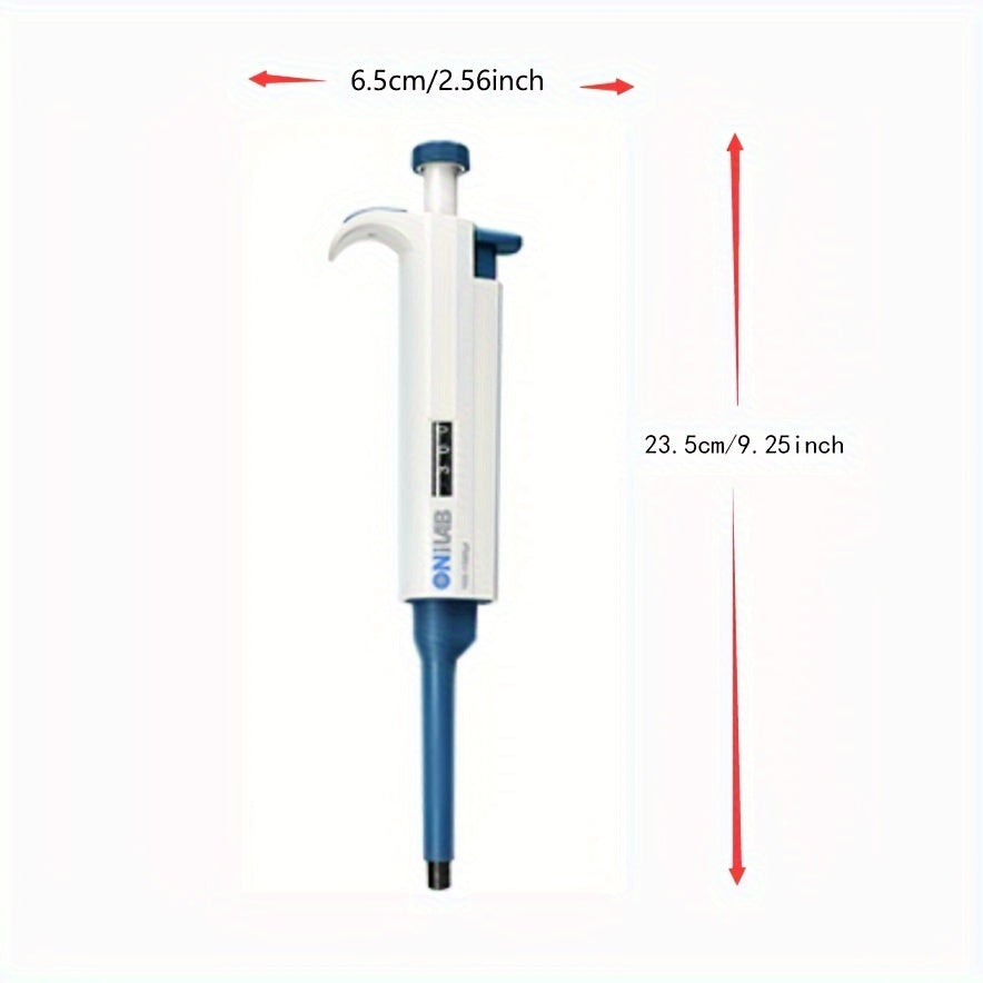 Высокоточная микропипетка ONiLAB, регулируемая от 0,1 мкл до 10 мл, автоклавируемая, с эргономичной ручкой и держателем для хранения.