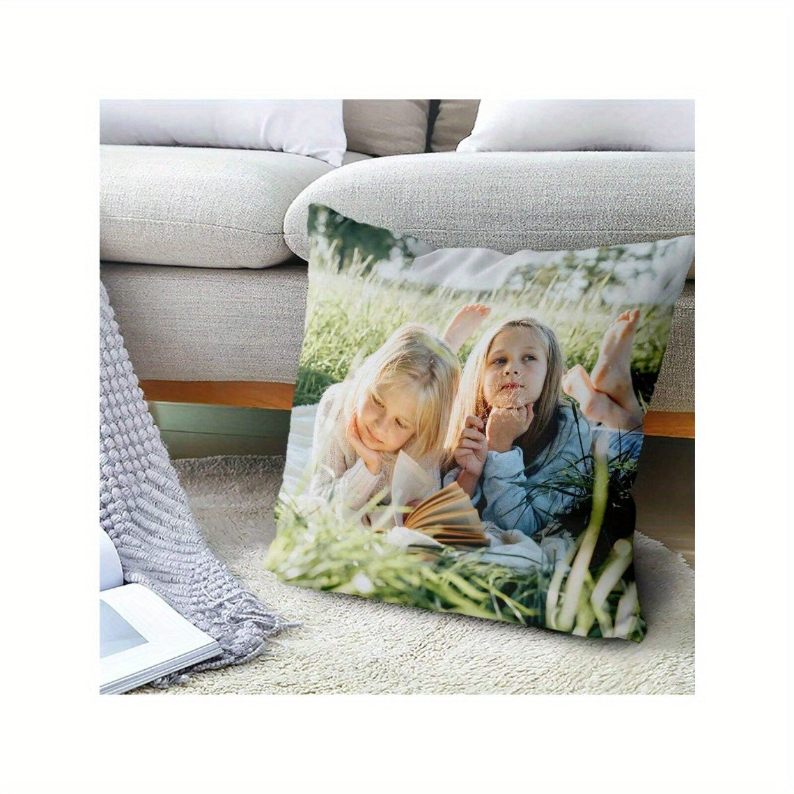 Personalized photo pillowcase made from soft polyester with a zip closure, easily machine washable. Ideal for adding a personal touch to your home decor or giving as a thoughtful gift for anniversaries and special occasions.