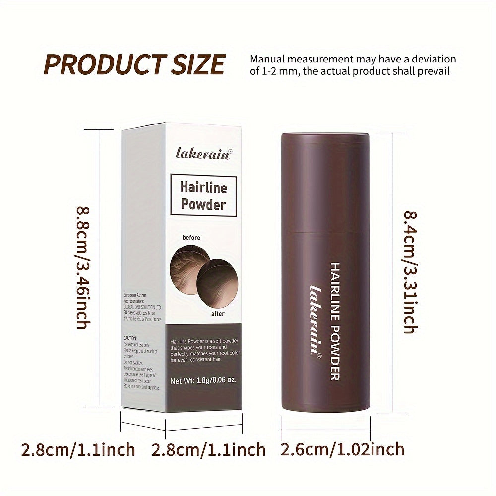 Lakerain Hairline Powder Stick: Instant, Waterproof, Long-Lasting coverage for Hairlines and Gray Roots.