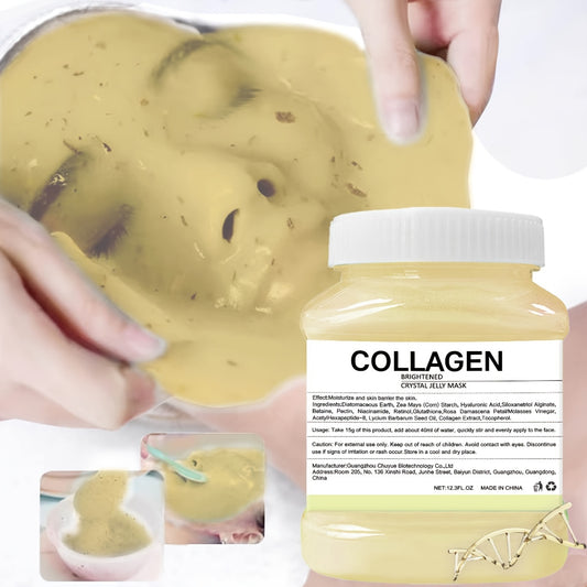 Kristal Kollagen Yuqori Sifatli Yuz Maskasi Kukuni, 12.3 Fl.Oz, Gialuron Kislota, Beta-Glyukan va Glyserin Aralashmasi bilan Yumshoq Film, Yosh Teriga Oson Qo'llaniladi va Uy Spa'sida Qo'llash uchun.