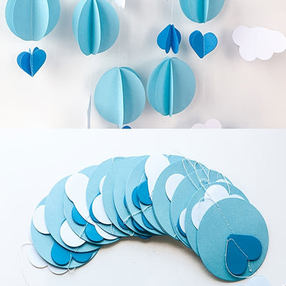 3D paper heart cloud flower decoration