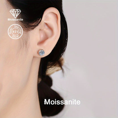 These dazzling 925 silver stud earrings feature a 1 carat white moissanite, perfect for adding a touch of light luxury to any outfit. Versatile and suitable for daily wear, these earrings make a perfect gift for Valentine's Day, Christmas, Halloween, New