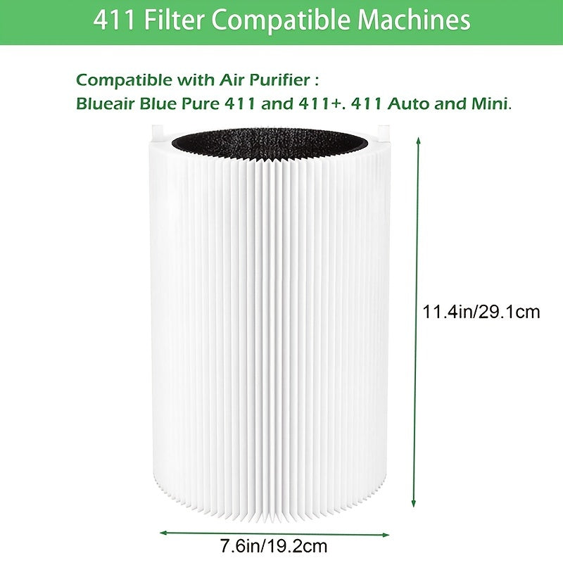 Blue Pure 411 filtrini almashtirish Blueair Blue Pure 411 havo tozalagichlari bilan mos keladi, maksimal tozalash uchun H13 haqiqiy HEPA filtr va faol uglerod bilan ta'minlangan.