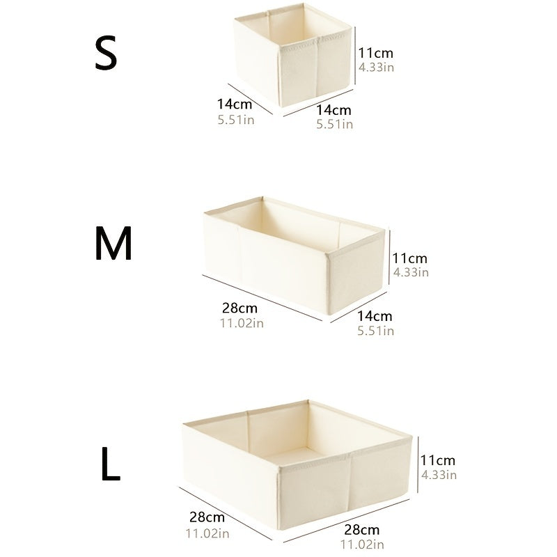 Fabric underwear storage box with 1 compartment, can be folded for easy storage. Ideal for organizing underwear, bras, socks, and other items in your wardrobe, closet, bedroom, home, or dormitory while saving space.