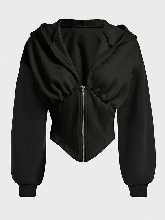 Women's Plus Size Zipper Hoodie for Fall/Spring