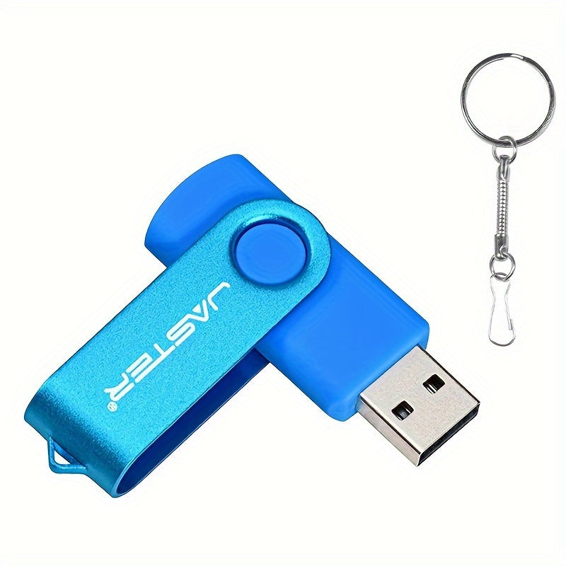 JASTER 128GB High-Speed USB 2.0 Flash Drive with Rotatable Metal Memory Stick, Keychain, and Bright Colors - Perfect for Business Gifting