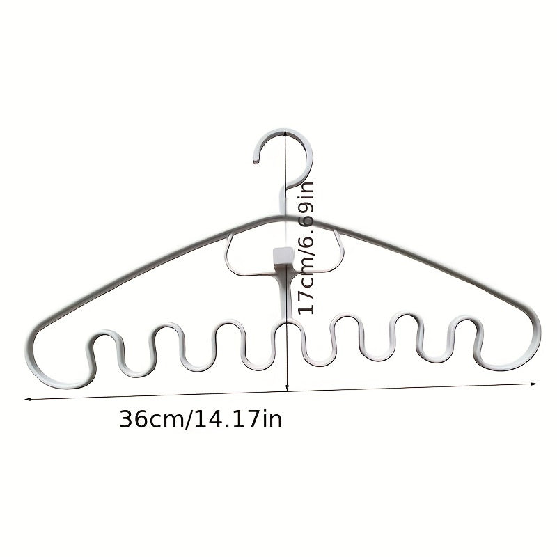 Set of 3 versatile wave hangers for clothing, underwear, handbags, and more - Lightweight, no need for assembly - Made of yellow plastic