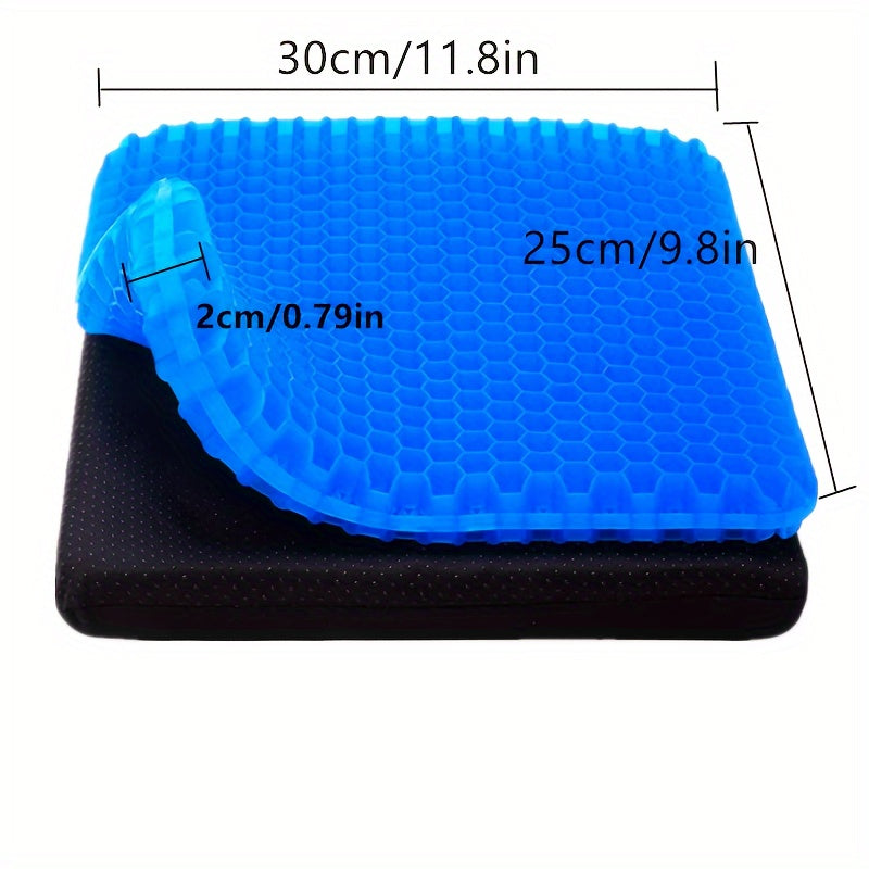 Soft and durable silicone seat cushion with removable cover and non-slip gel bottom, suitable for home, car, and student use.