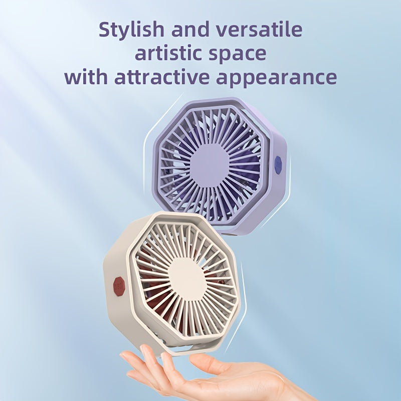 Introducing the innovative 2024 USB Hexagonal Fan that allows for customizable placement at various angles. This fan boasts powerful airflow, effortless manual rotation, three adjustable speeds, and a sleek portable design perfect for any desktop. With