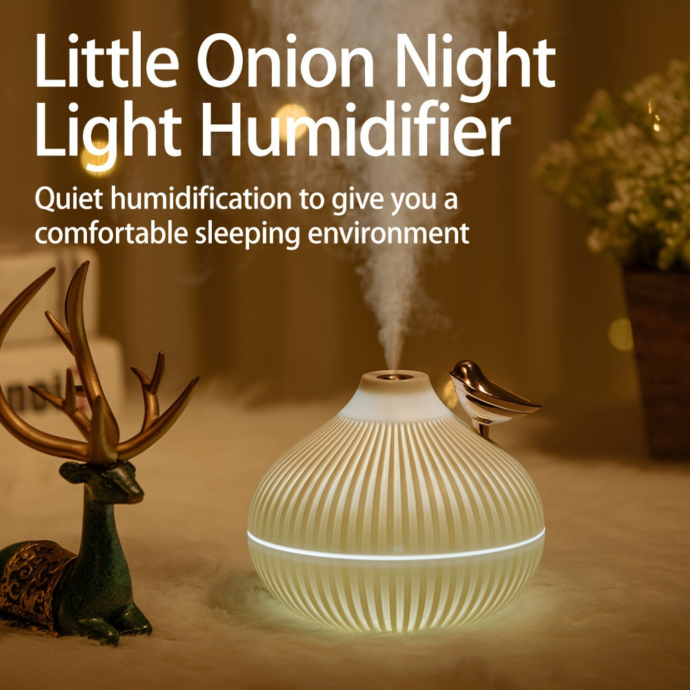 USB-powered cool mist humidifier with LED lights - great for home, office, car, and school - perfect gift for air purification and room refreshment.