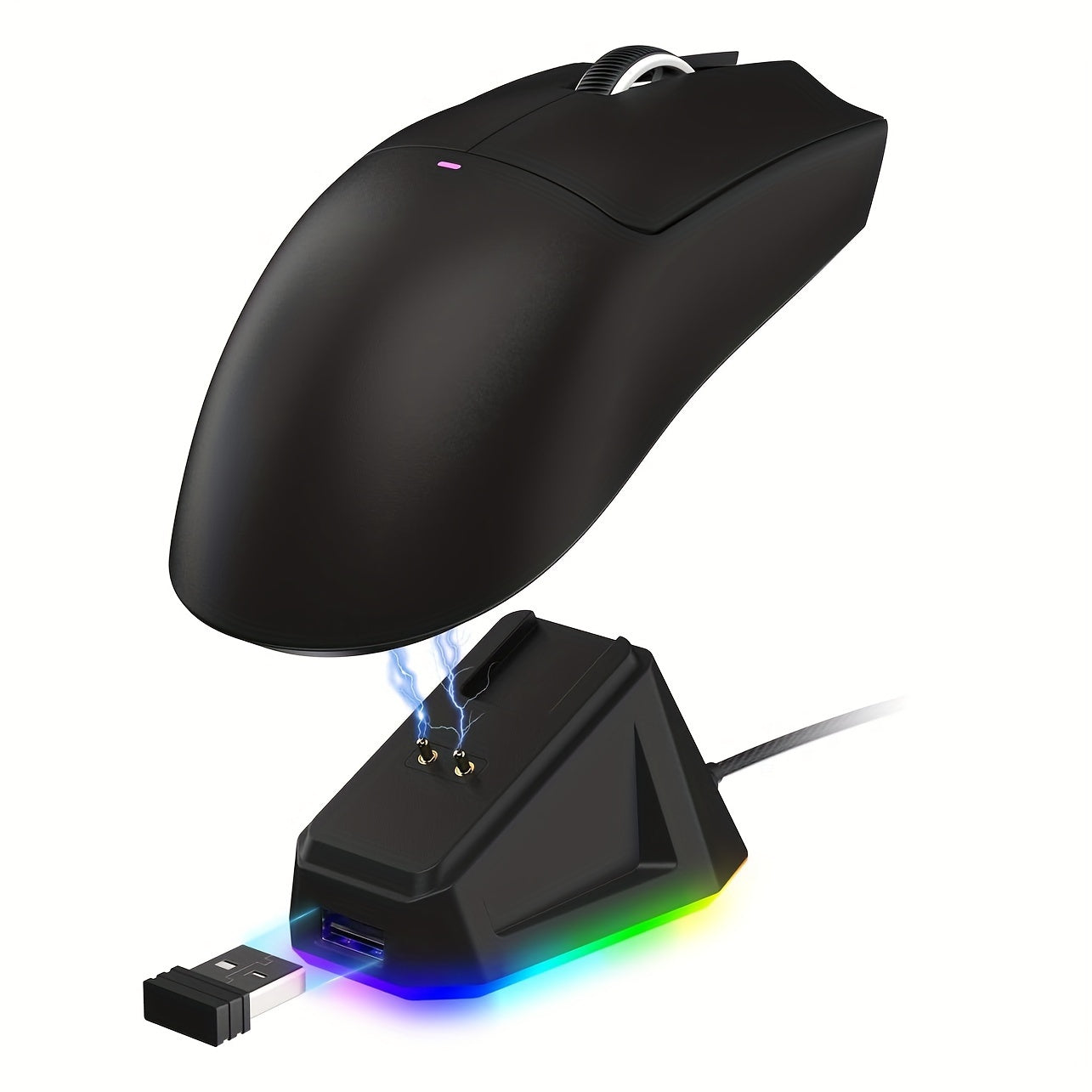 Attack Shark X11 is a lightweight wireless gaming mouse with RGB charging base, Tri-mode 2.4G/USB-C wired/BT, 22K DPI, PAW3311 Optical Sensor, HUYU Switch, 5 programmable buttons. Suitable