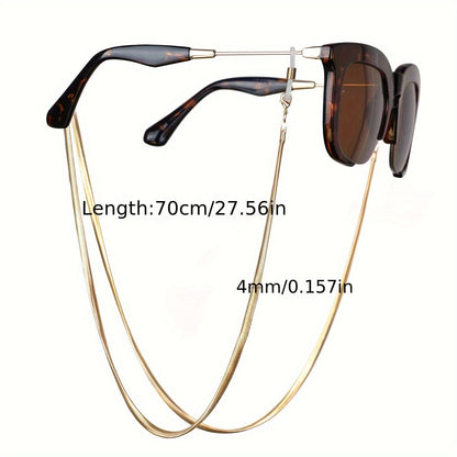 Stylish Women's Glasses Holder - Trendy Metal Snake Chain Glasses Lanyard for Chic Fashionistas, Ideal Birthday Present