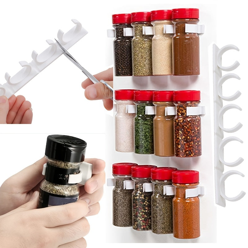 Simple to Install Spice Rack for the Wall - Adjustable, No-Drill Solution for Organizing Seasoning Bottles and Jars in the Kitchen