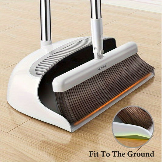 Household cleaning essentials for all areas of the home - Plastic broom and dustpan set, suitable for living room, bedroom, outdoor spaces, bathroom, and kitchen.