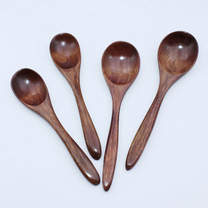 Handcrafted solid wood spoon set for desserts, honey, iced tea, salads, and more. Adds elegance to your kitchen decor.