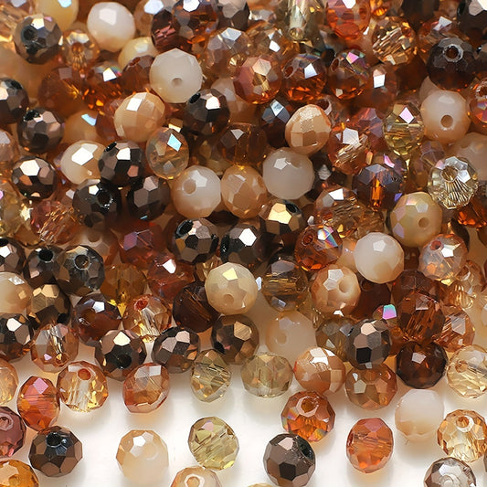 500 pieces of imitation crystal glass beads, measuring 4mm and featuring a faceted round design. These spacer beads come with a hole, perfect for creating your own bracelets, necklaces, earrings, and other DIY jewelry crafting projects.