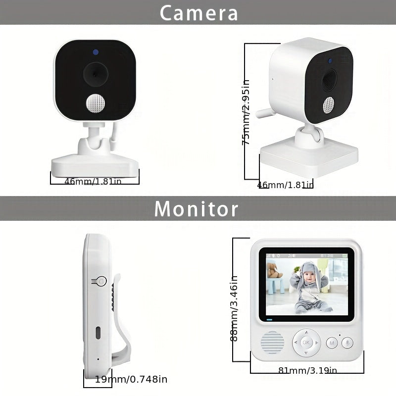 Upgrade Your Viewing Experience with a High-Definition Monitor featuring Voice Intercom and Temperature Display. Stay Safe with Real-Time Monitoring, 1500mAh Rechargeable Battery, and Cry Alarm Camera. The Perfect Holiday Gift for Christmas, Halloween