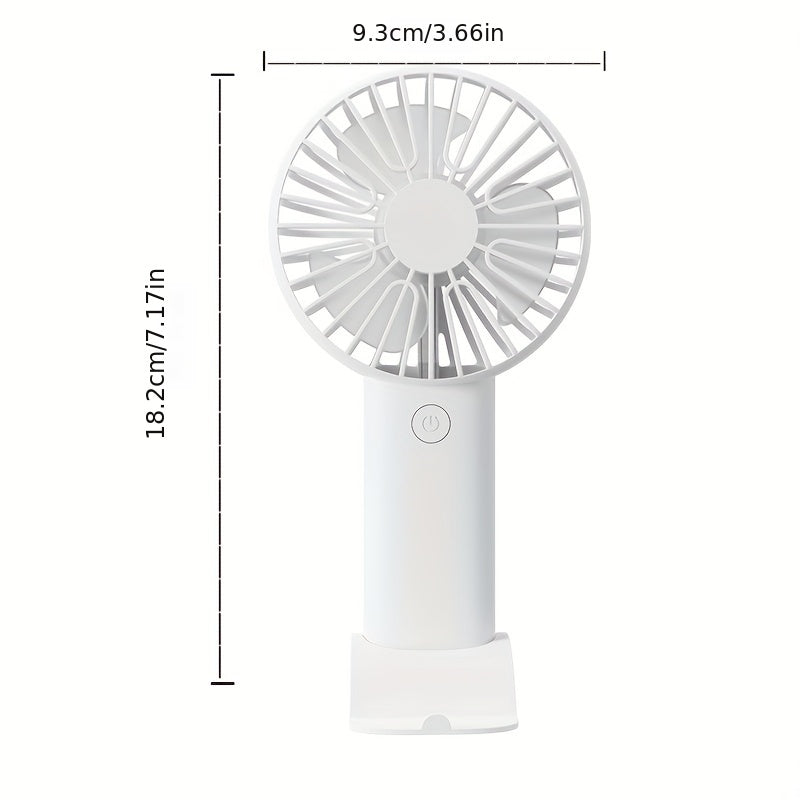 Portable Mini USB Charging Handheld Fan with Mobile Phone Holder - Compact and Simple Outdoor Desktop Small Fan