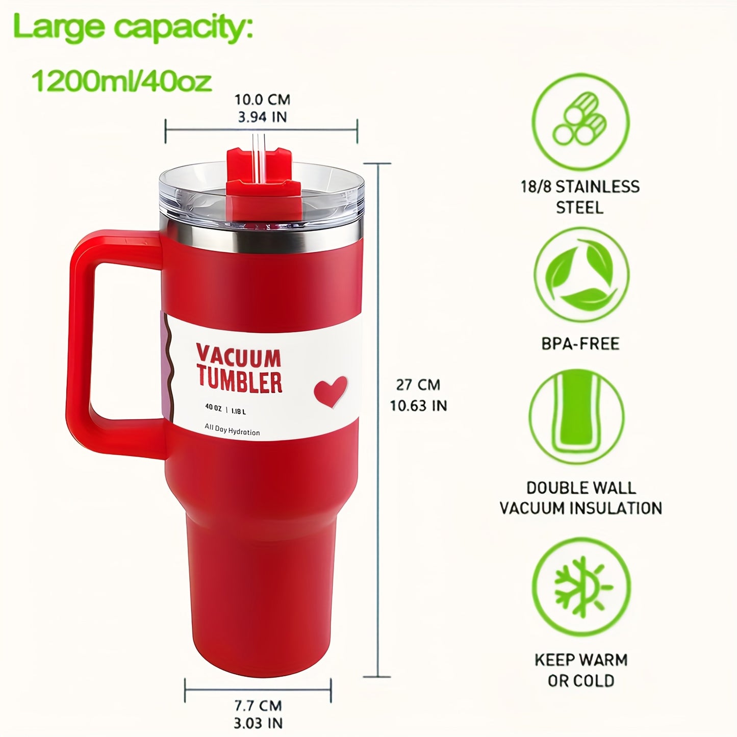 Sakura Train H1.0 FlowState 40oz izolyatsiyalangan tumbler qopqoq va qalam bilan - Sovuq ichimliklar uchun ideal, mukammal bayram sovg'asi