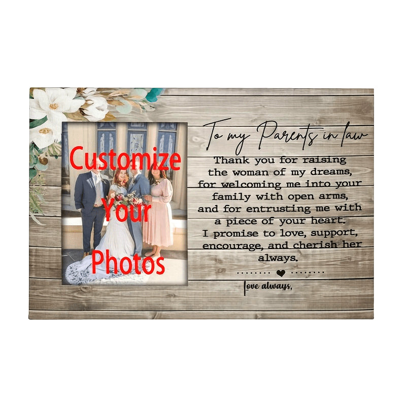 Personalized Custom Photo Canvas Wedding Gift for Parents in Law - Perfect Wedding Gift for Parents of the Bride from Groom - Size: 29.97cm X 39.88cm