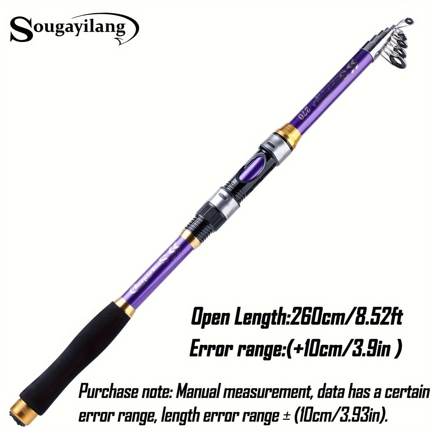 Sougayilang Telescopic Fishing Rod is a portable, durable fiberglass rod with medium action and extendable length for versatile saltwater fishing.