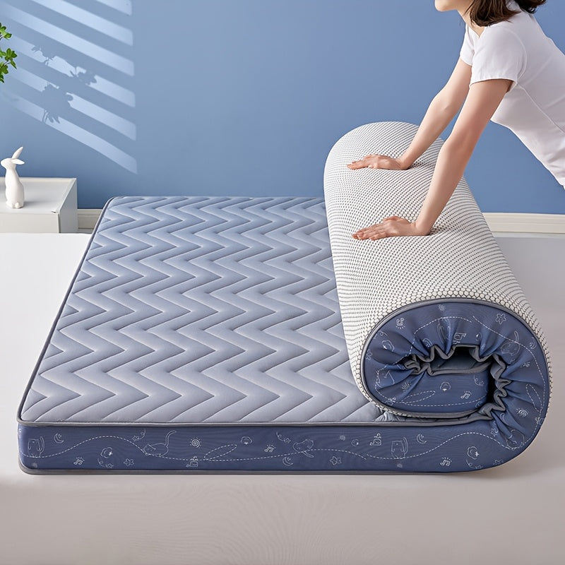 Orthopedic 3D Latex Memory Foam Mattress Topper with Quilted Design, Soft and Breathable, Pressure-Relieving Sleep Experience, Polyester Cover, No Power Needed