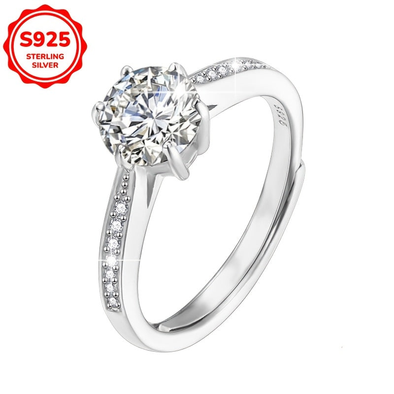 Adjustable Lady Diamond Ring with S925 Sterling Silver, Zirconia, and Elegant Eight Heart Eight Arrow Design for a Luxurious and Personalized Fashion Statement