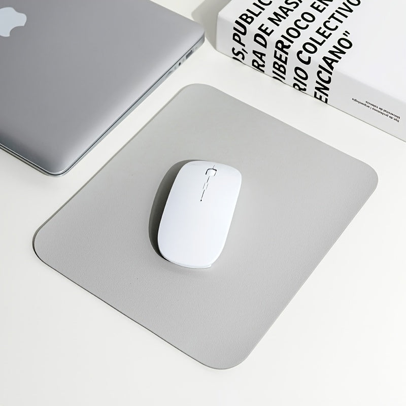 Premium faux leather mouse pad, 18x20cm, waterproof and scratch-resistant. Ideal for office, gaming, and everyday use.