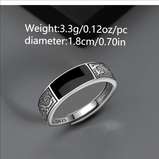 Stylish 925 Sterling Silver Open Ring for Men - Versatile & On-Trend, Ideal for Everyday Casual Wear