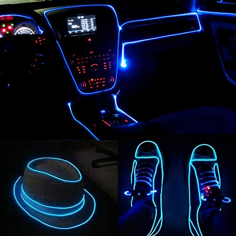 Bright Neon Light Strip for DIY decorating, festivals, Halloween, Christmas, and parties with 360° illumination.