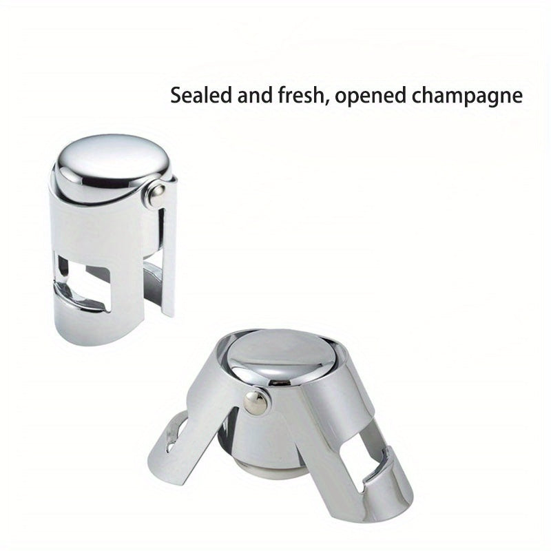 Stainless steel Champagne stopper for preserving freshness in Champagne and sparkling wine.