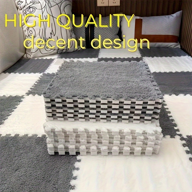 Spliced Carpet for Home Decor: Ideal for Bedrooms, Living Rooms, Balconies, and More! This Washable and Dirt Resistant Mat is Perfect for Large Areas, Entrances, Bay Windows, and Bedside Use.