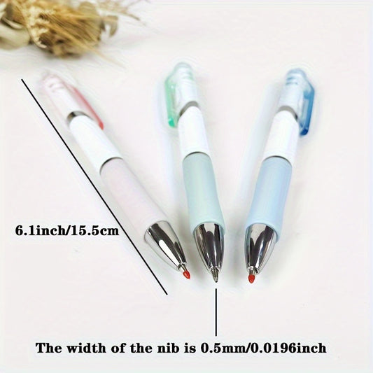 Retractable medium point plastic pen for school, office, home, writing, business notes, memos, drawing, and sketching