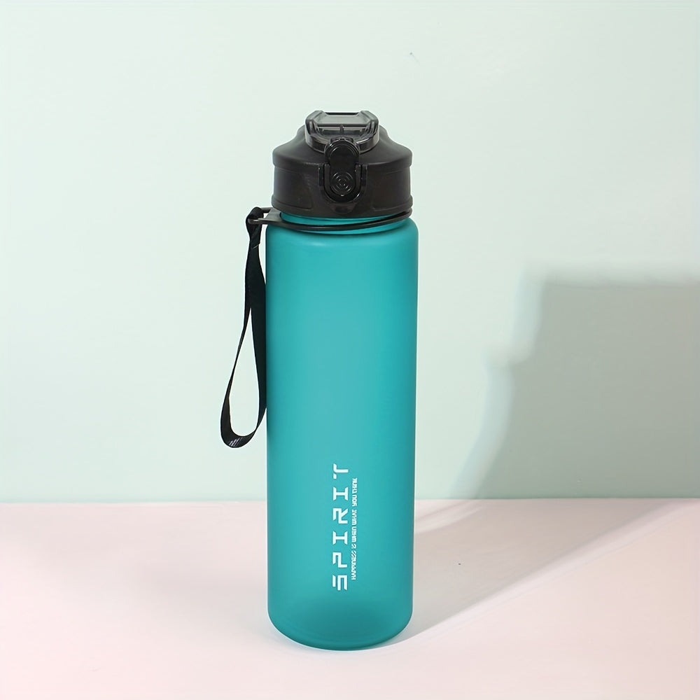 26oz Grinkwell Frosted Sports Water Bottle with Leakproof Design, BPA-Free Material, Silicone Straw, Carrying Rope - Ideal for Gym and Outdoor Use.