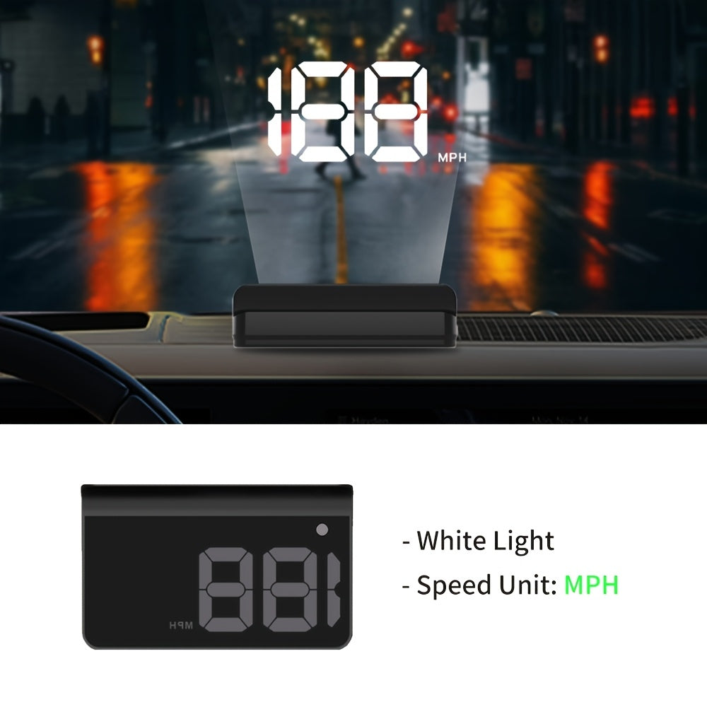 KWHUD K1 Car Head-Up Display: Plug & Play Speedometer with Auto Brightness, USB Powered, Fits All Models