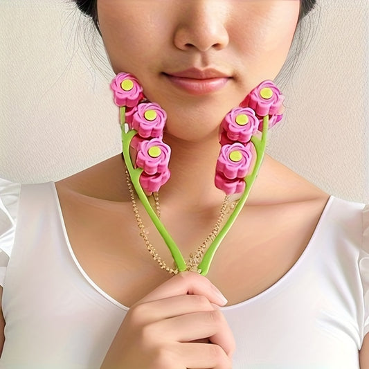 Flower type face massager for V face firming, use with caution on sensitive skin.