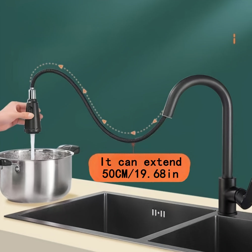 360° Rotating Kitchen Faucet with Hot & Cold Water Sprayer - Easy Install for RVs, Campers & Travel Trailers - Silvery Brushed Finish