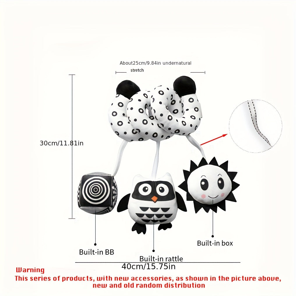 CEKCEK Plush Youngsters Toy - Black & White Car Pendant designed for Visual Training; an Ideal Gift for New Year, Birthday, Thanksgiving, and Christmas.