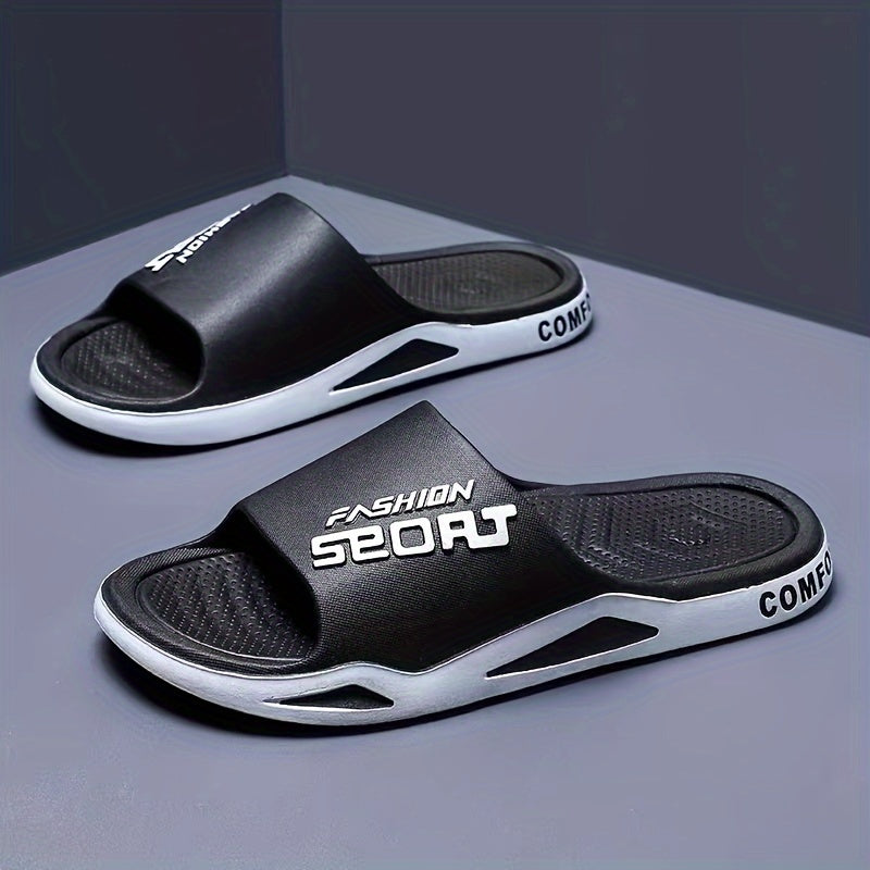 Men's comfortable open toe PVC slippers, perfect for indoor or outdoor wear all year round.