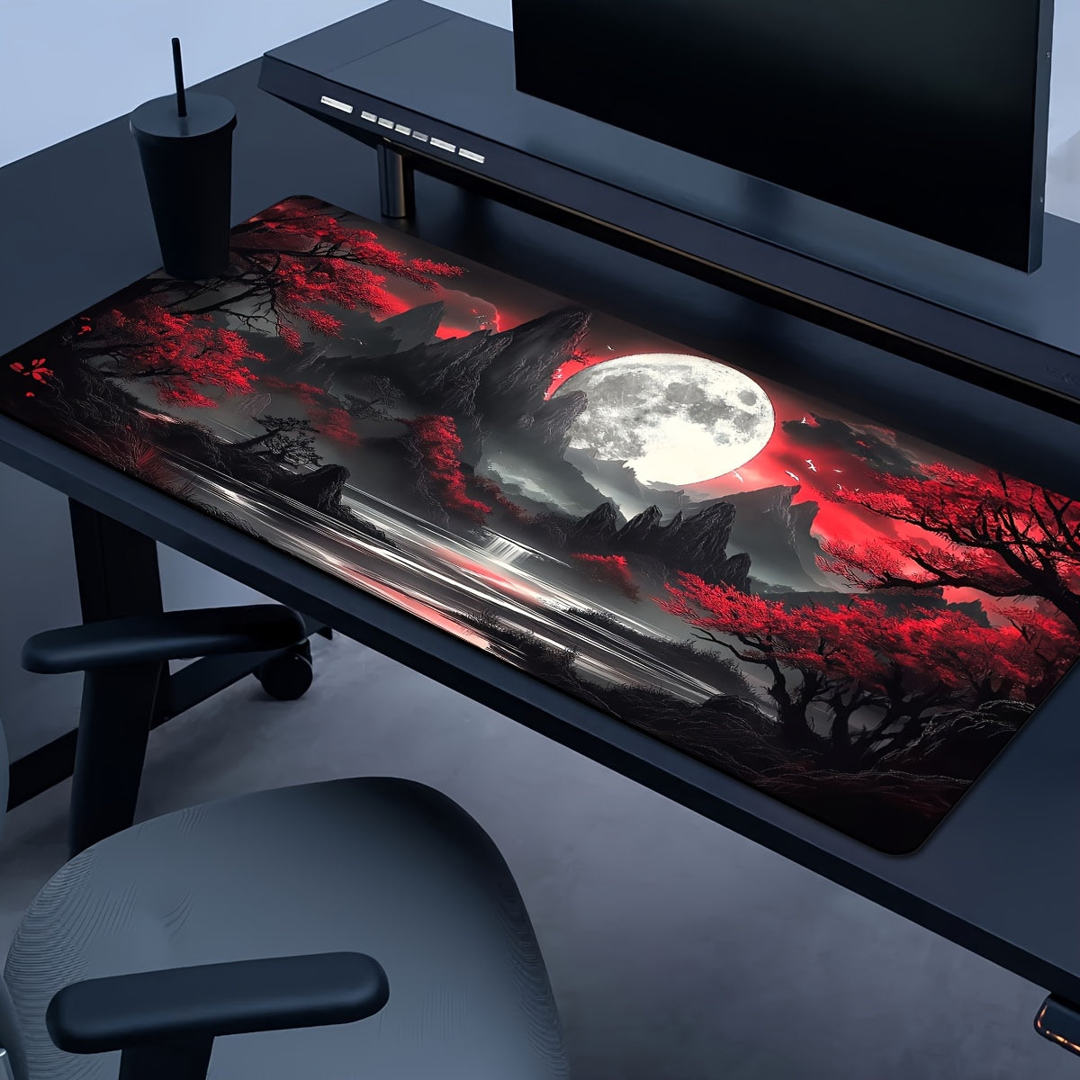 Large Dark Moon Gaming Keyboard Pad with durable, non-slip base and precision stitching - Ideal for gamers, office work, and study - Great gift for back-to-school or holidays.