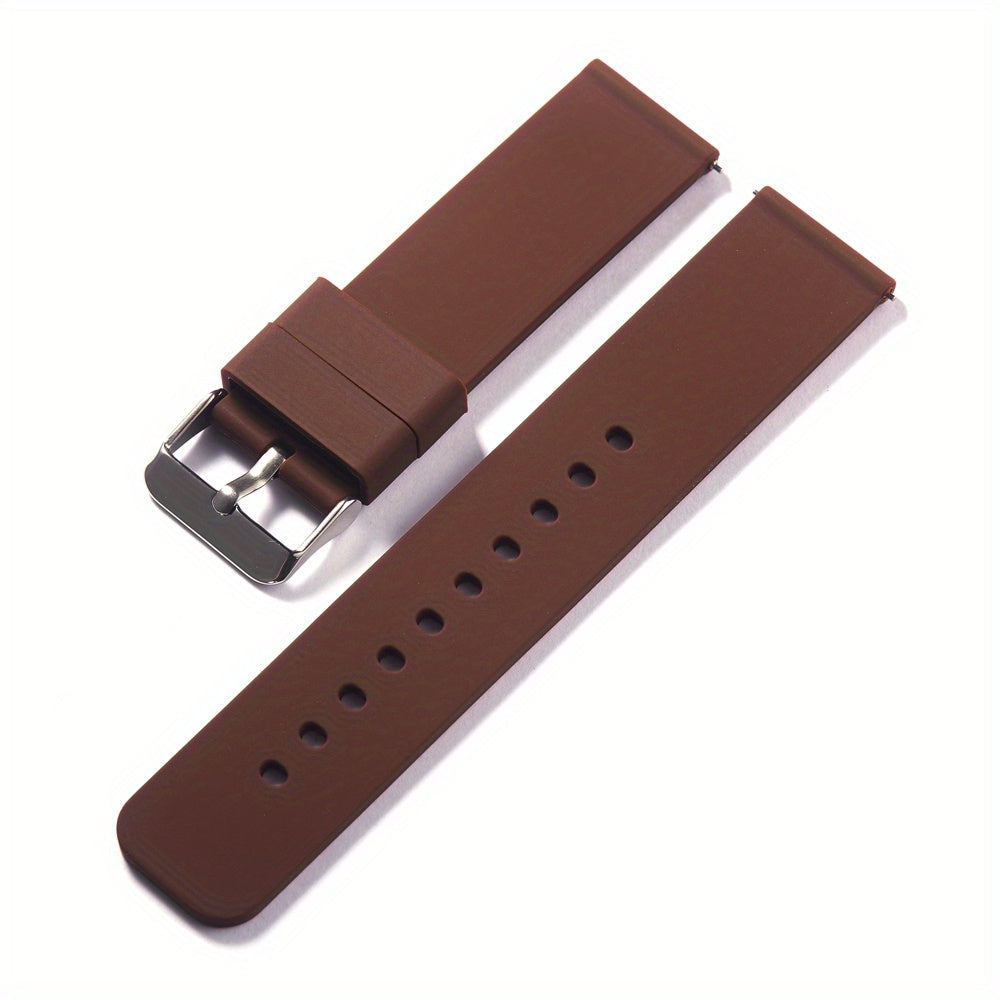 This silicone strap watch band comes in various sizes and is suitable for both women and men. The polished buckle and waterproof design make it perfect for sports activities. This strap makes an excellent gift option.