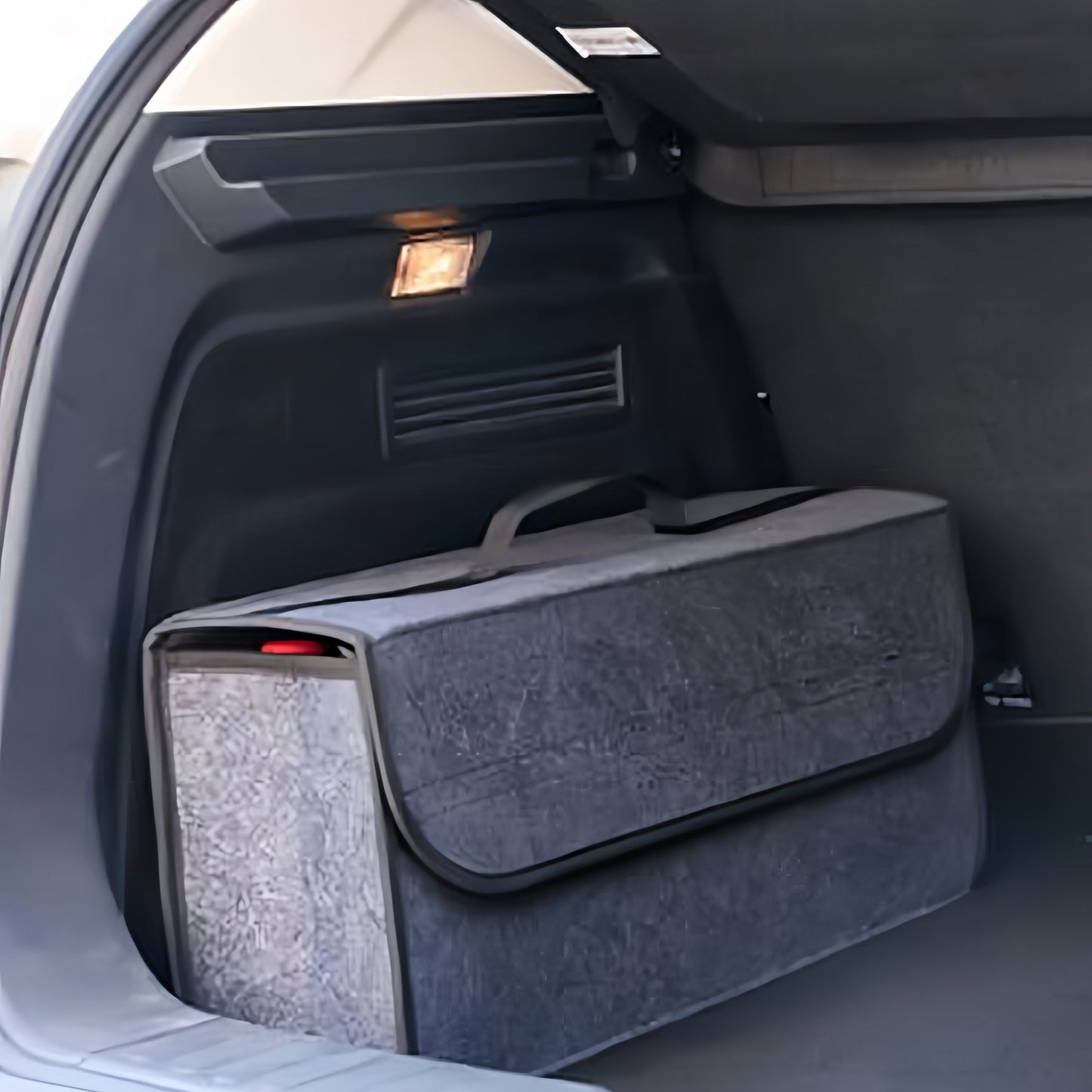 Foldable polyester car trunk organizer 2-pack with felt storage box, space-saving and economical shipping